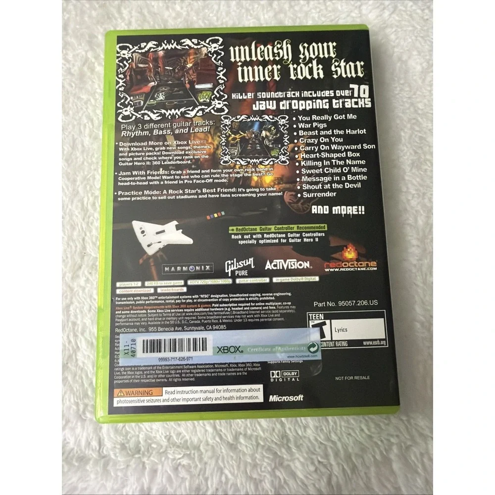Guitar Hero II (Microsoft Xbox 360, 2007) Complete CIB